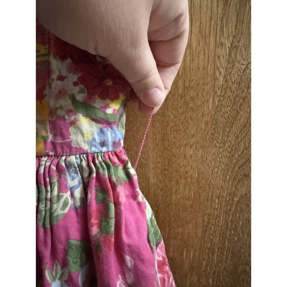 Ralph Lauren Dress Girls 5-6T Straps Cotton Pink Blue Floral Frilly Flare **Read - Picture 6 of 10